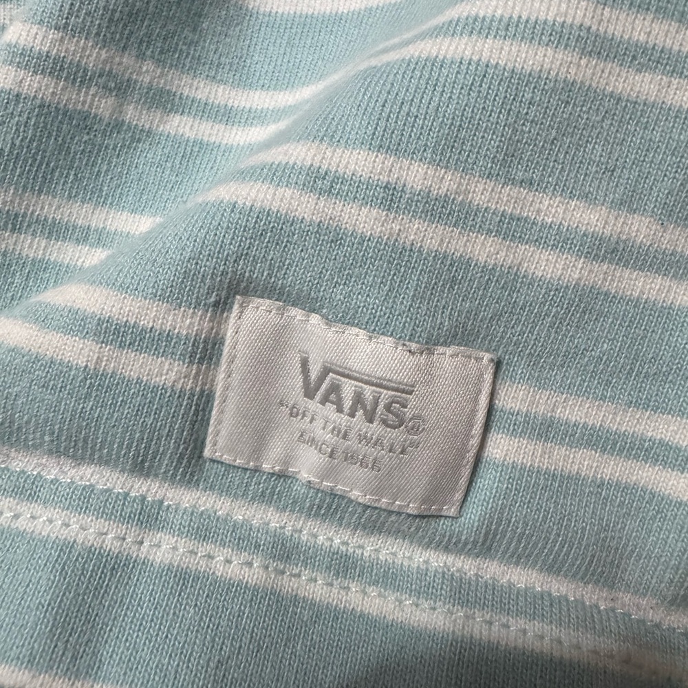 Vans Aqua and White Striped Tee